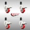 Service Caster 3 Inch 316SS Red Poly Swivel 1-5/8 Inch Expanding Stem Caster Set Lock Brake SCC-SS316TTLEX20S314-PPUB-RED-158-4 - alternate 4